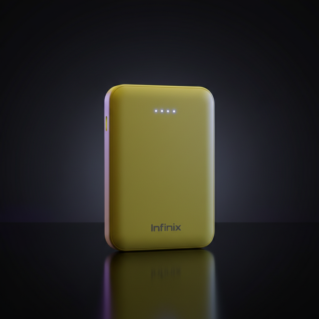 Infinix XP05 5000mAh Power Bank – Fast Charging Portable Charger with Dual USB Output, LED Indicator.