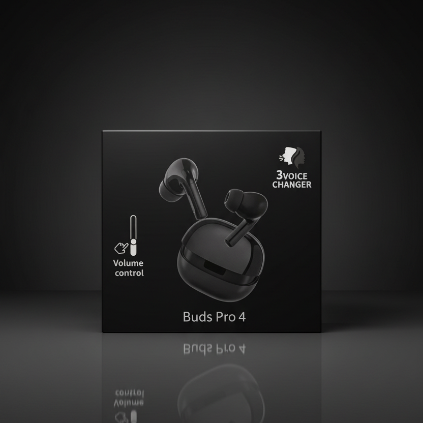 Buds Pro 4 Wireless Bluetooth 5.3 Earbuds | Hi-Fi Deep Bass | Touch Control | 30 Hours Battery