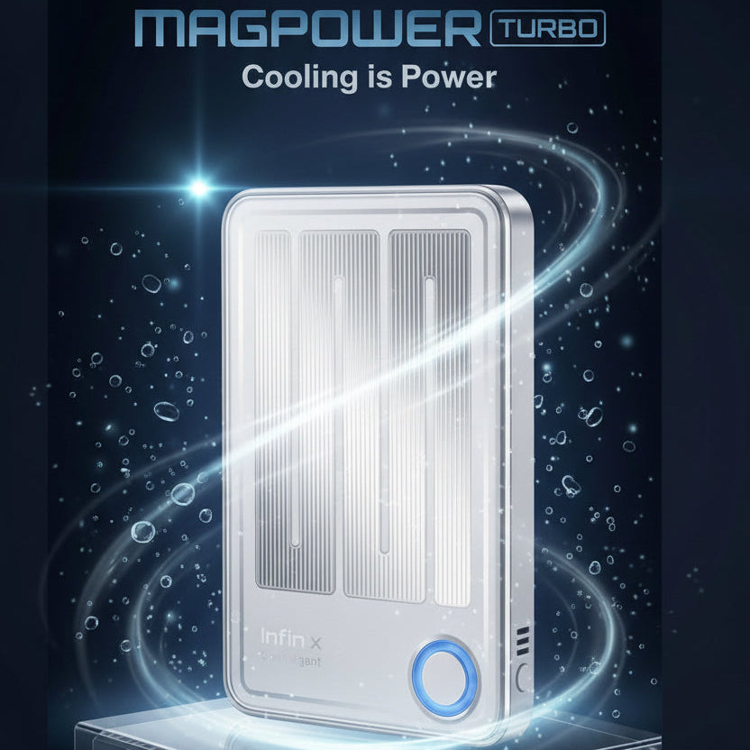 Infinix MagPower Turbo With Cooling fan Magnetic Wireless Power Bank 5000mAh 20W Fast Charging