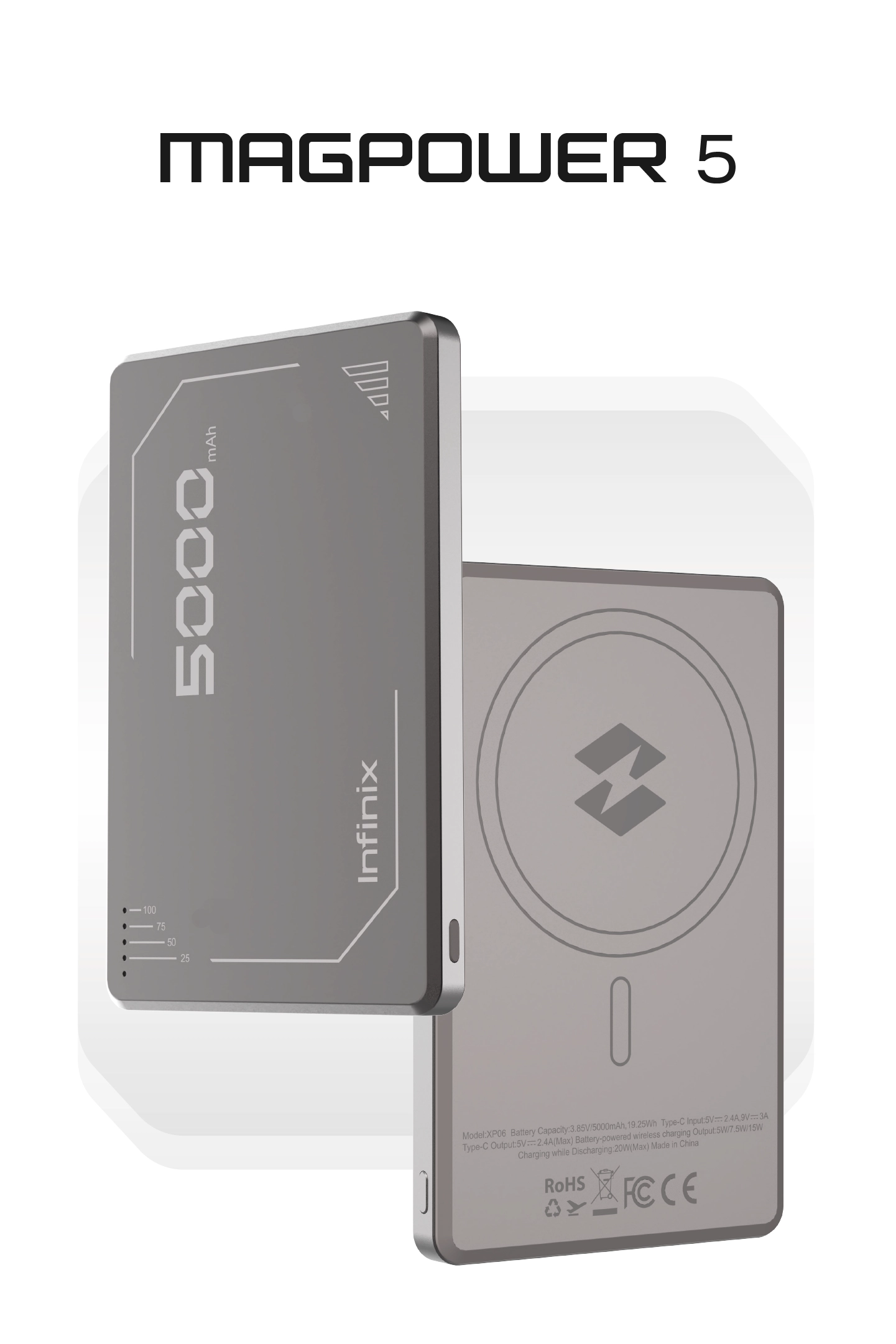 Infinix MagPower XP06 Magnetic Wireless Power Bank – 5000mAh