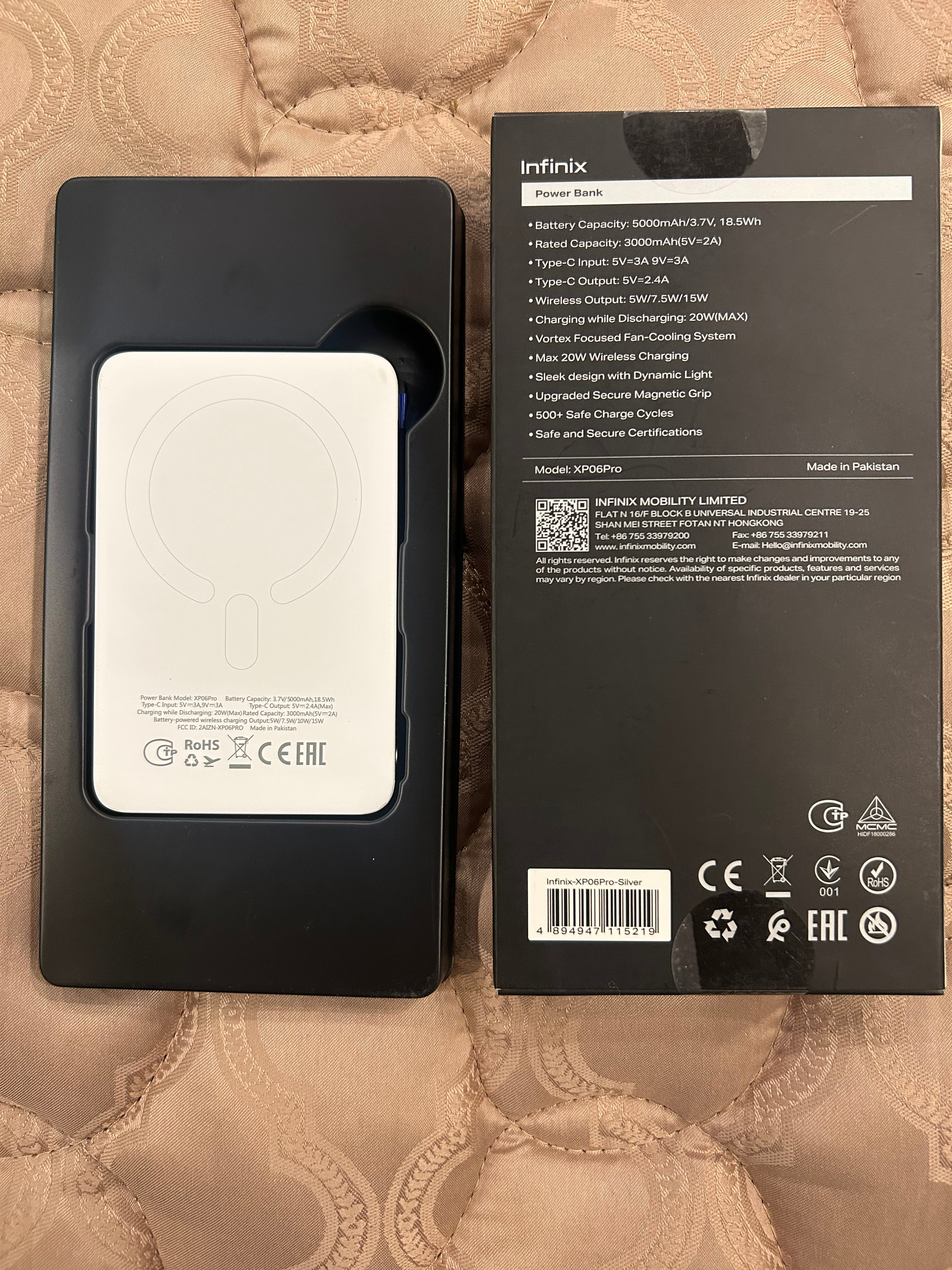 Infinix MagPower Turbo Cooling Magnetic Wireless Power Bank 5000mAh 20W Fast Charging With free Airpods Pro 3