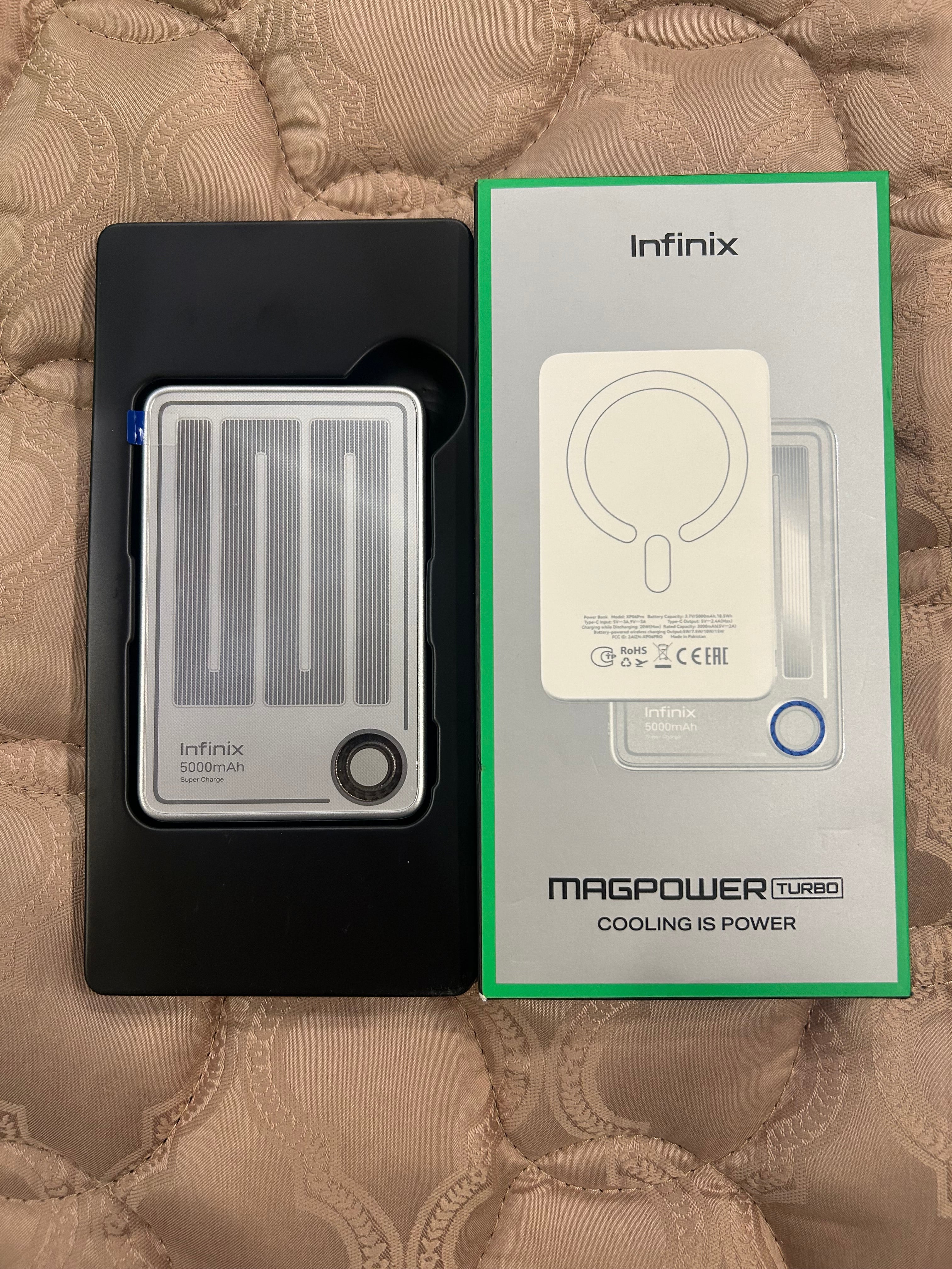 Infinix MagPower Turbo Cooling Magnetic Wireless Power Bank 5000mAh 20W Fast Charging With free Airpods Pro 3