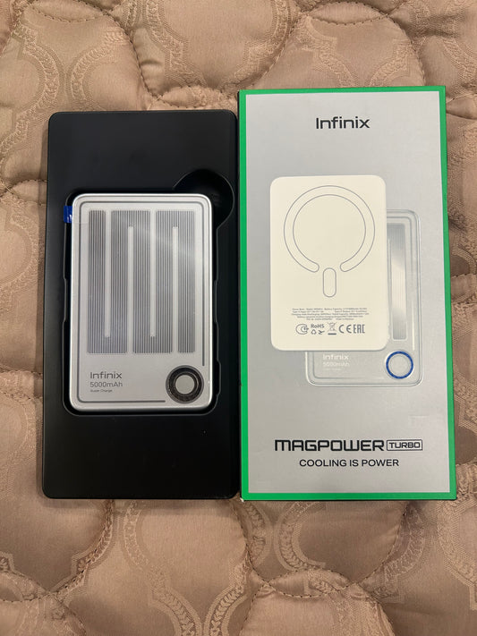 Infinix MagPower Turbo Cooling Magnetic Wireless Power Bank 5000mAh 20W Fast Charging With free Airpods Pro 3