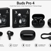 Buds Pro 4 Wireless Bluetooth 5.3 Earbuds | Hi-Fi Deep Bass | Touch Control | 30 Hours Battery